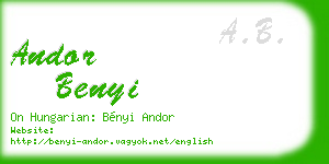 andor benyi business card