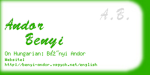 andor benyi business card